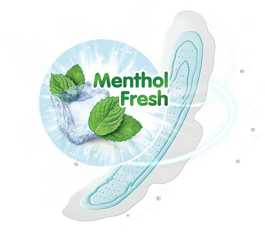 Flavored sanitary pads with peppermint and menthol to beat the summer heats!