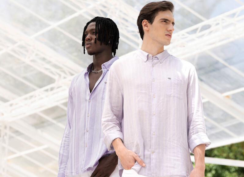 white and lavender shirts- Look and Stay Cool with the Perfect Summer Shirts by The Bear House