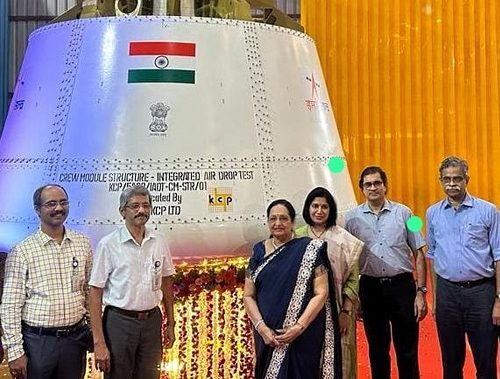 KCP Hands Over Integrated Air Drop Test – Crew Module Structure to ISRO, Meant for Gaganyaan Mission