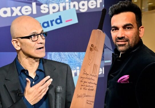 Legendary Bowler Zaheer Khan Surprises Audience at Prestigious Axel Springer Awards