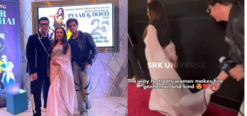 SRK wins hearts as he holds Rani’s saree and walks – WATCH