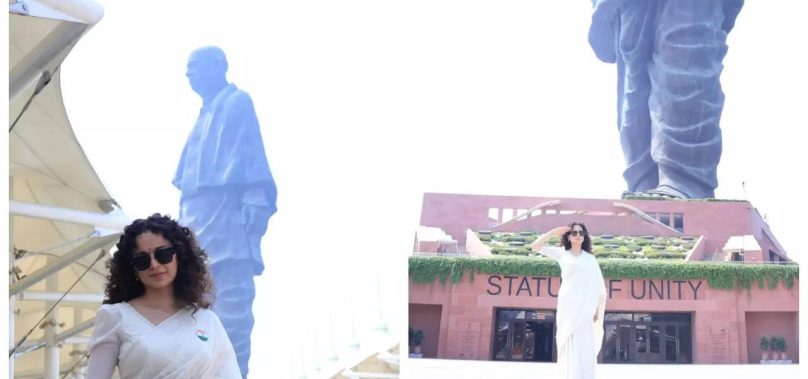 Kangana visits Statute of Unity, promotes Tejas