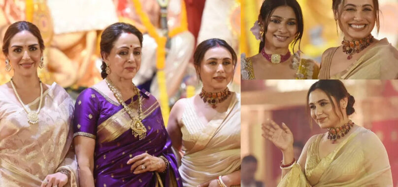 Rani, Hema & Esha at Durga Puja celebrations