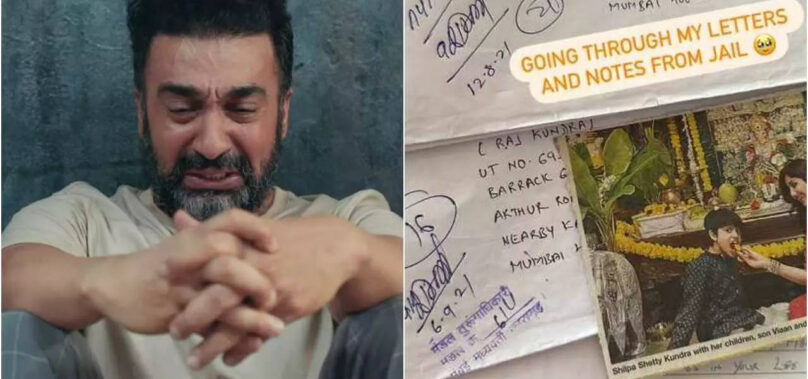 Raj shares pics of letters received in jail