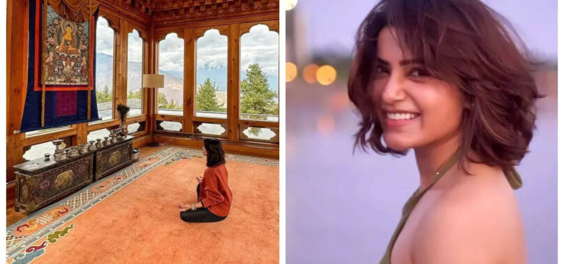 Samantha engages in meditation in Bhutan