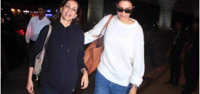 Pics: Deepika spotted with mom at airport