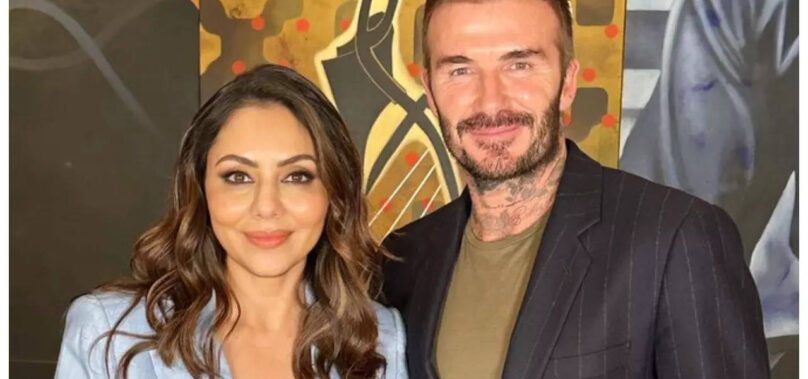 Gauri shares a cheery pic with David Beckham