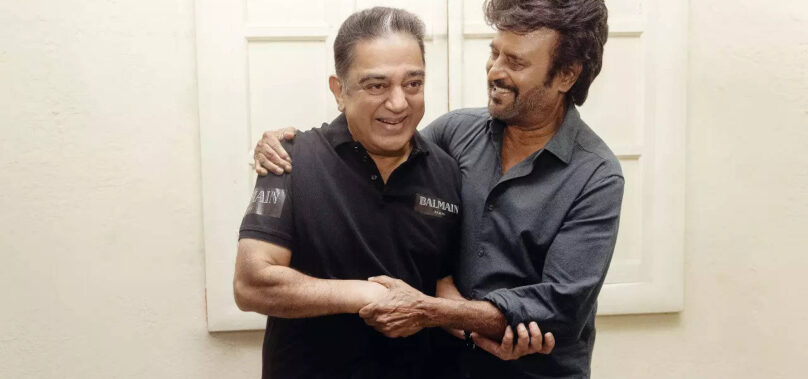 Rajinikanth and Kamal Haasan shoot side by side!