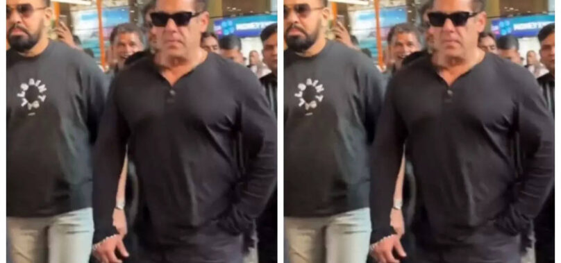 Salman’s bodyguard pushes a fan aside