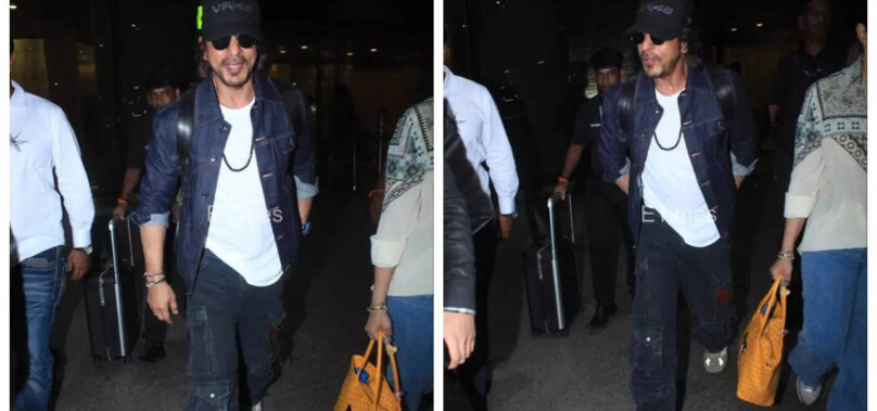 SRK makes a stylish appearance at the airport