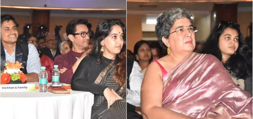 Aamir attends event with Ira, Nupur, Reena