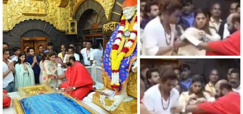 Manager Pooja Dadlani helps SRK at Shirdi temple