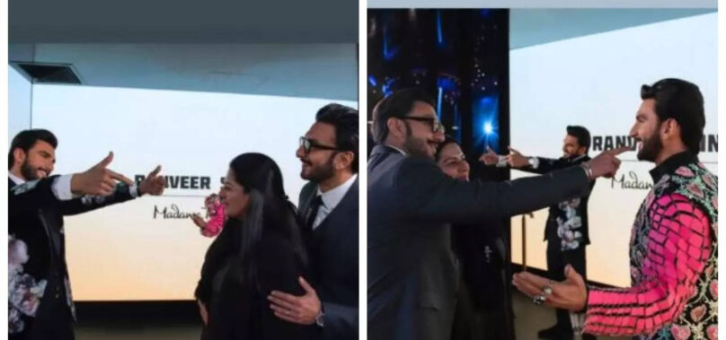 Ranveer shows his new wax statues to mom