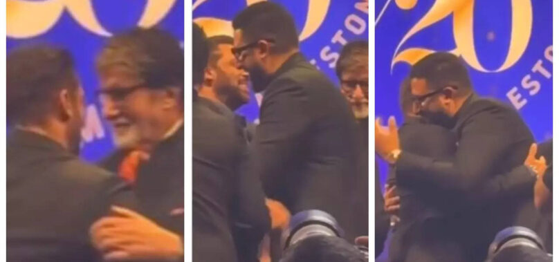 Salman shares a rare hug with Big B-Abhishek