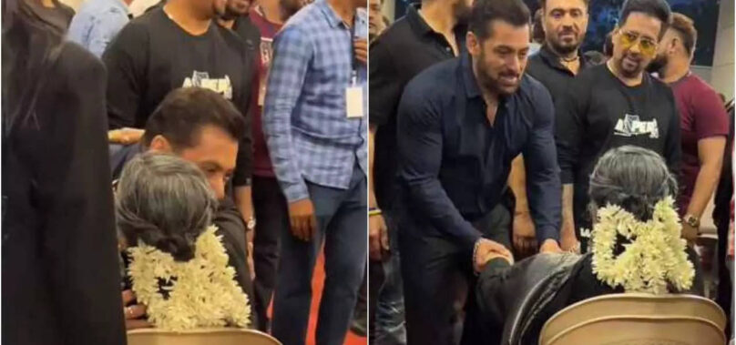 Salman touches Usha Uthup’s feet at Umang 2023