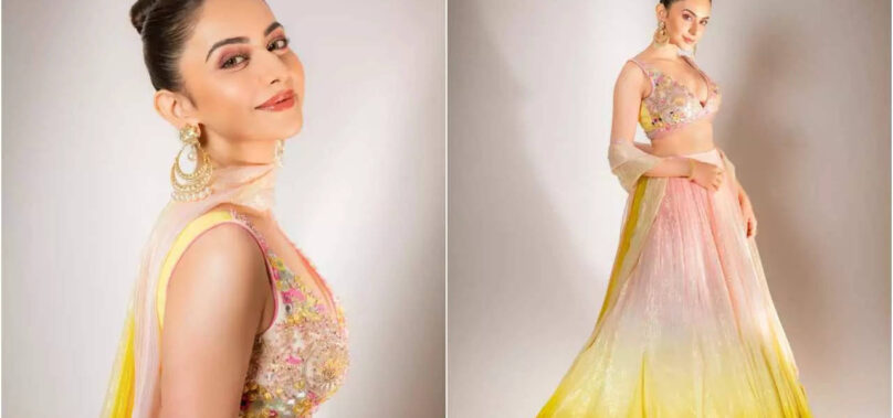 Rakul’s lehenga ensemble costs Rs 85K