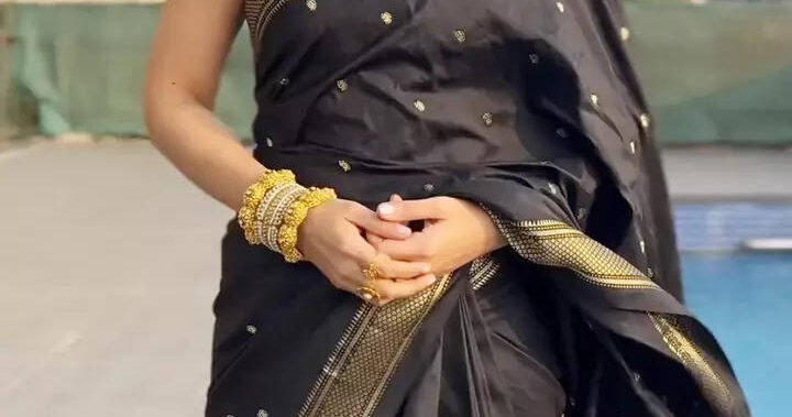 Bhumi Pednekar stuns in black and gold saree