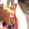 Big B, Abhishek twin as they arrive at Ram Mandir