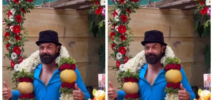 Fans adorn Bobby Deol with a grand garland