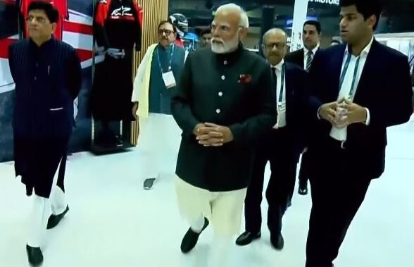 Prime Minister at the TVS Motor Pavilion, Company Showcases its Global Foray in Future Mobility