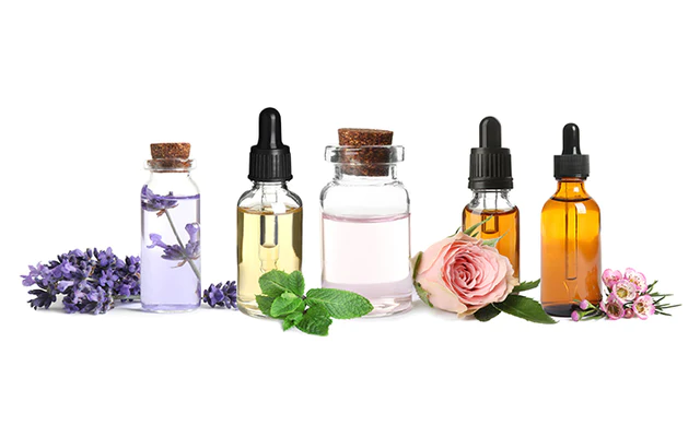 Set of different essential oils 