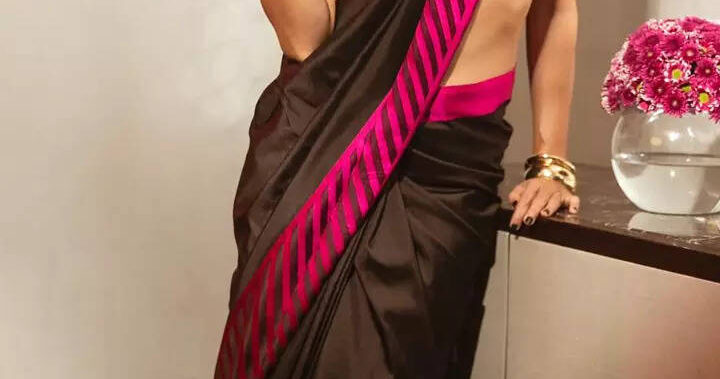 Taapsee commands attention in a black saree