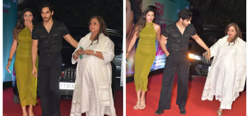 Ishaan with mom and girlfriend at TBMAUJ screening