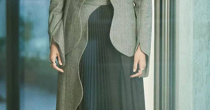 Sonam Kapoor stuns in waveform grey blazer