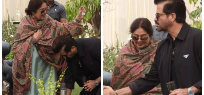 Anil Kapoor touches Kirron Kher’s feet