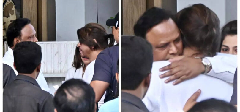 SRK shares a warm hug with politician Ashish Shelar