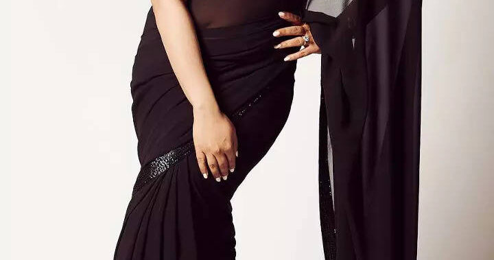 Rani Mukerji stuns in shimmery black saree