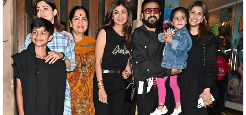 Shilpa-Raj step out for family dinner with kids