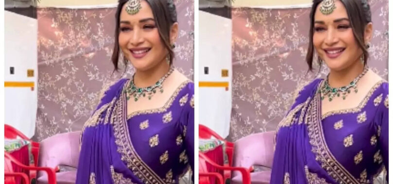 Madhuri recreates her HAWK purple saree look