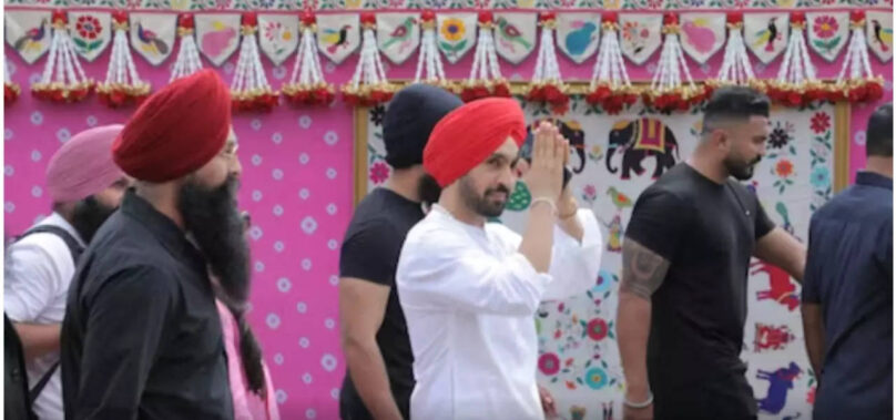 Diljit Dosanjh touches down in Jamnagar