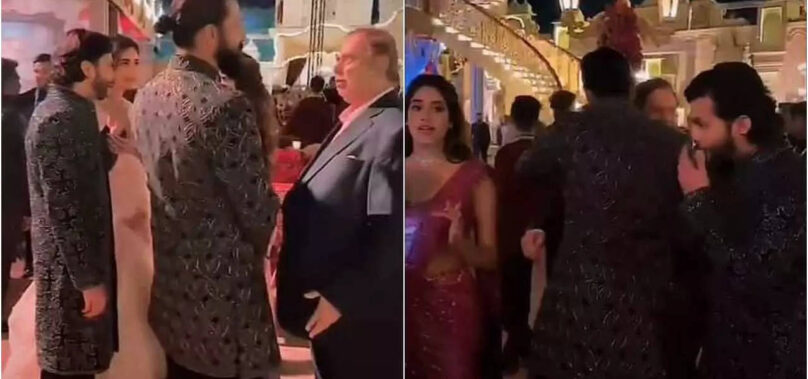 VicKat greet Janhvi-Shikhar at Ambani wedding