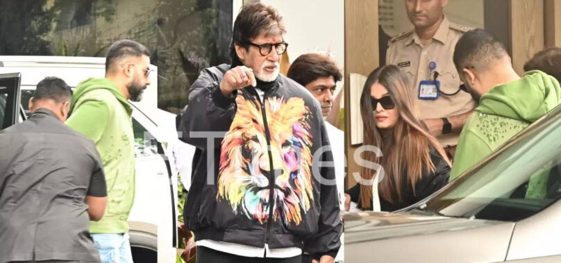 Big B, Abhishek, Aishwarya jet off to Jamnagar: PICS