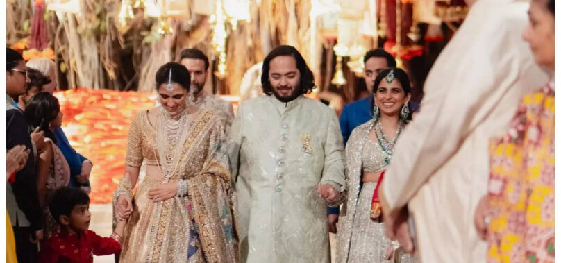 Anant walks down aisle with Isha and Shloka