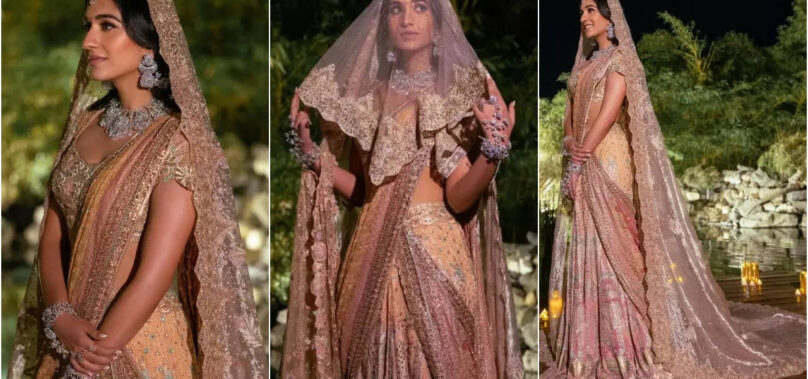 Radhika’s veil was made of real gold threads