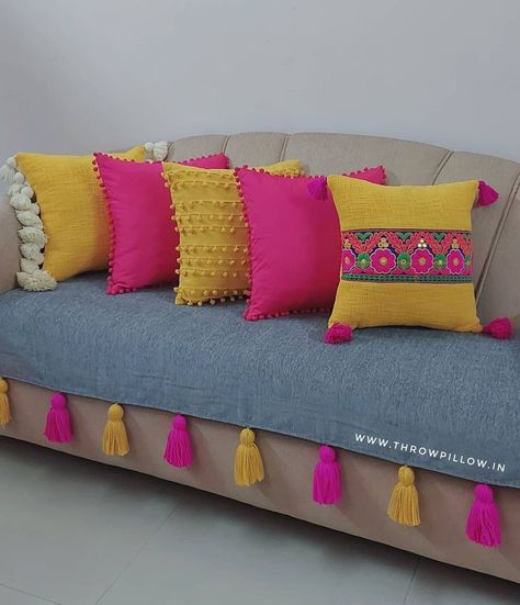 Sofa Setup with Ethnic Cushions