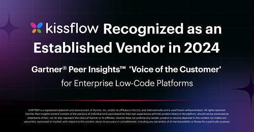 Kissflow Placed  in the Established Quadrant of 2024 Gartner Peer Insights Voice of the Customer for Enterprise Low-Code Platforms Report