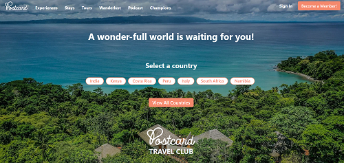 Postcard Travel Club Introduces an Interests-Based Search Engine for Conscious Travelers