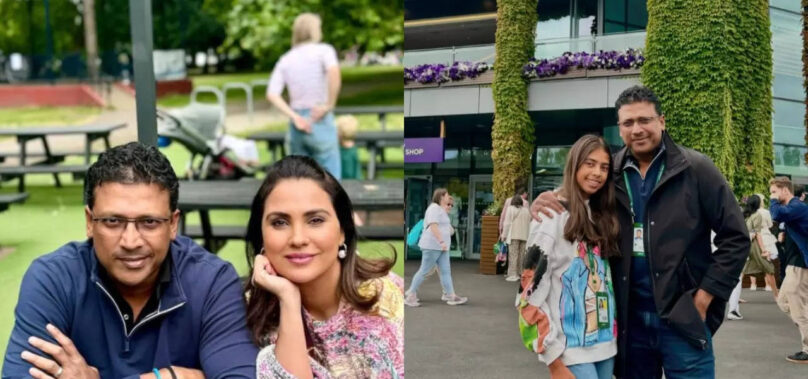 Lara enjoys Wimbledon with husband Mahesh and Saira