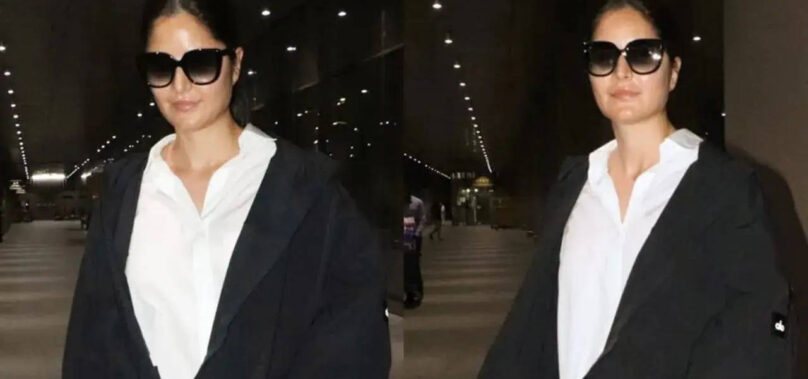 Katrina arrives in Mumbai wearing oversized clothes