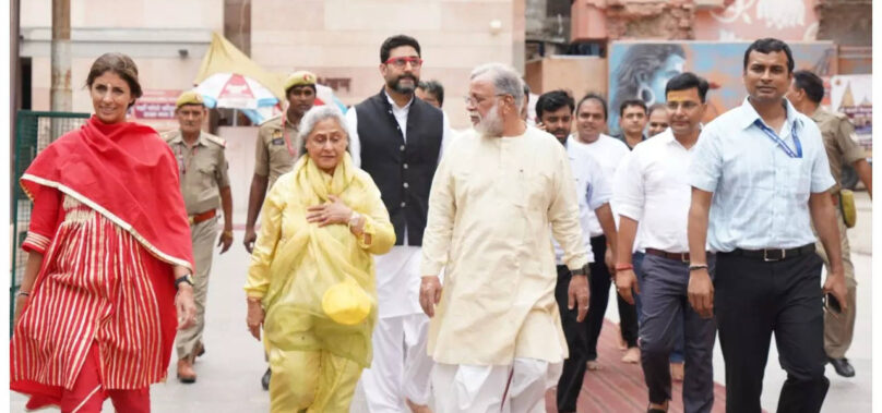 Abhishek at Kashi Vishwanath temple without Aishwarya