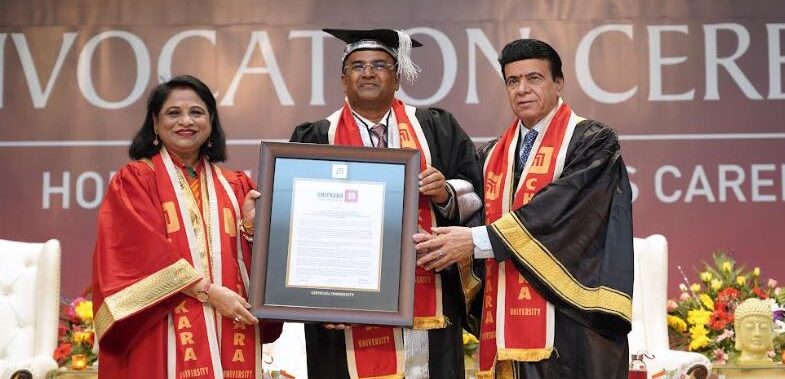 Chitkara University Confers Raj P Narayanam, Chairman of Zaggle, with Honorary Doctorate for Contributions to FinTech and Entrepreneurship