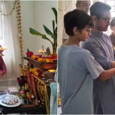 Aamir celebrates Ganesh Chaturthi with Azad and Nikhat