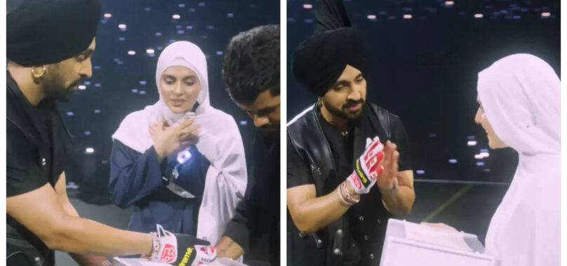 Diljit Dosanjh presents a gift to his Pakistani fan