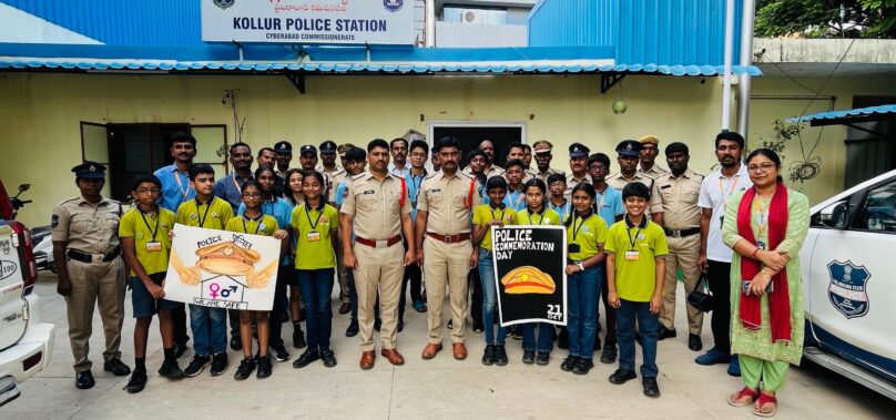 Manthan School Students Honor Police Officers with Handmade Cards on Police Commemoration Day