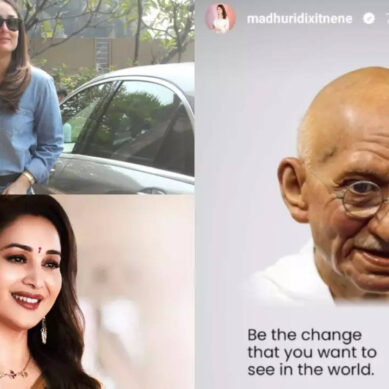 Kareena, Madhuri pay tribute to Mahatma Gandhi