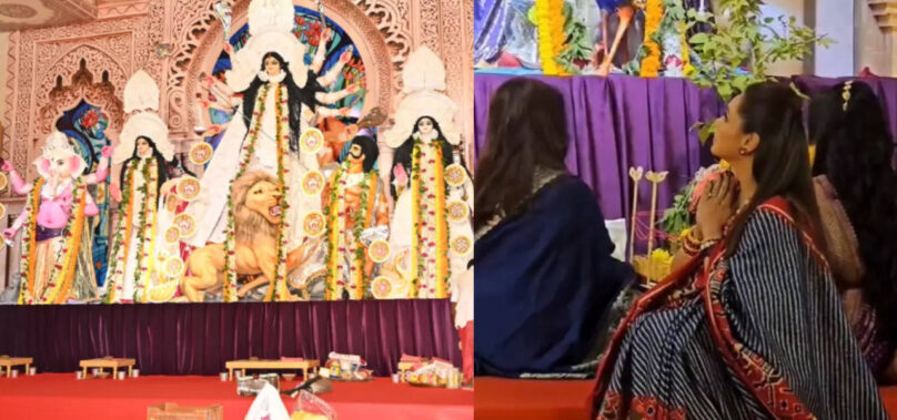 Rani immerses in devotion during Durga Puja celebration